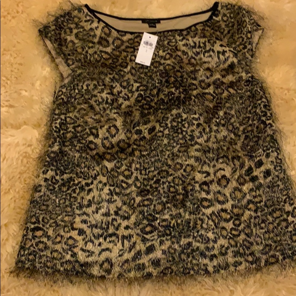 Ann Taylor Leonard Sparkle Textured Shirt Size 2